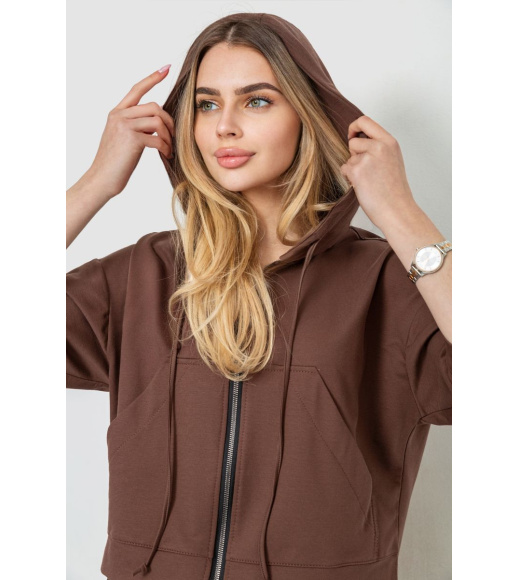 Спорт костюм женский двухнитка, цвет коричневый, 102R5247