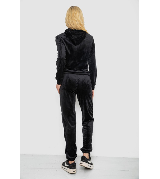 Спортивный костюм женский велюровый, цвет черный, 238R58570