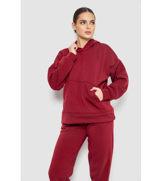 Спортивный костюм женский на флисе, цвет бордовый, 177R055