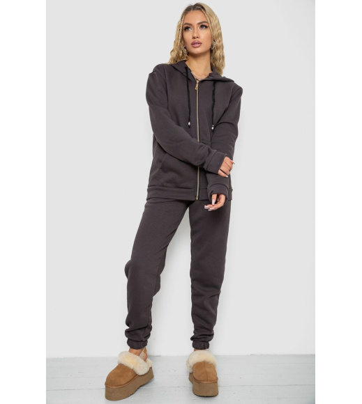 Спорт костюм женский на флисе, цвет темно-серый, 244R7777