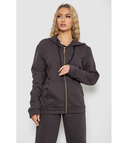 Спорт костюм женский на флисе, цвет темно-серый, 244R7777