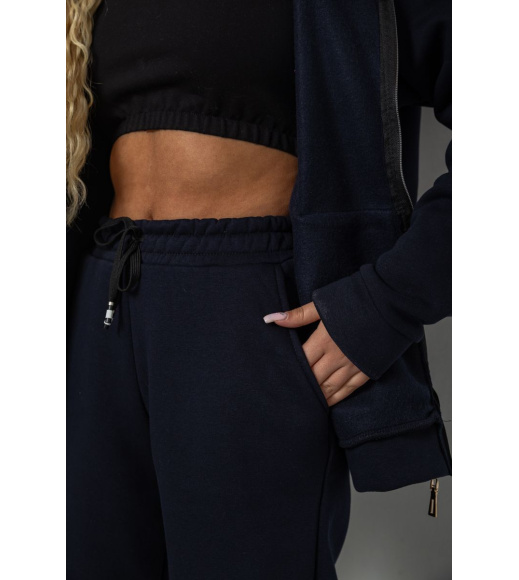 Спорт костюм женский на флисе, цвет темно-синий, 244R7777