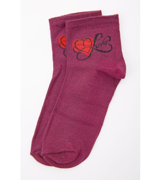 Жіночі шкарпетки середньої довжини, бордового кольору, 167R777