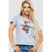 Футболка женская с принтом, цвет серый, 221R3016