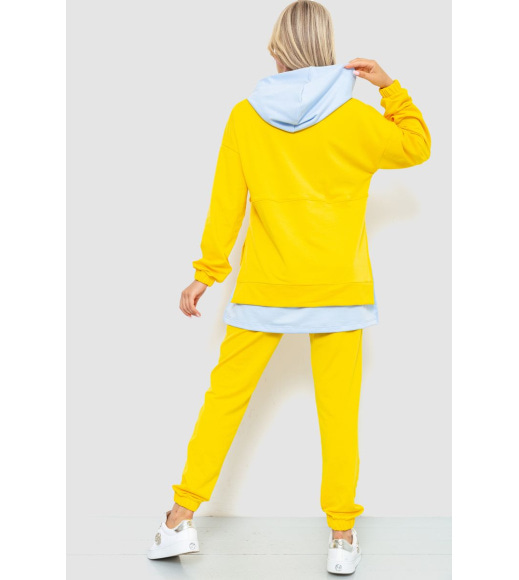 Спортивный костюм женский обманка, цвет желтый, 102R329