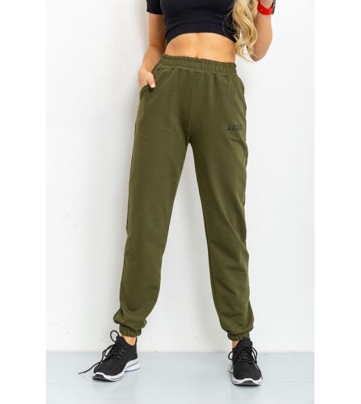 Спортивні штани жіночі, колір темно-зелений, 206R001