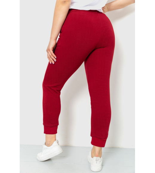 Спортивні штани жіночі демісезонні, колір бордовий, 226R027