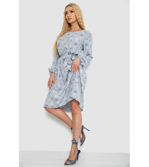 Платье с принтом софт, цвет серо-голубой, 214R0226-4
