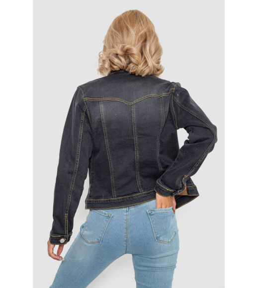 Куртка женская джинсовая однотонная, цвет серый, 247R030-1