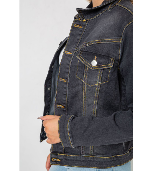 Куртка женская джинсовая однотонная, цвет серый, 247R030-1