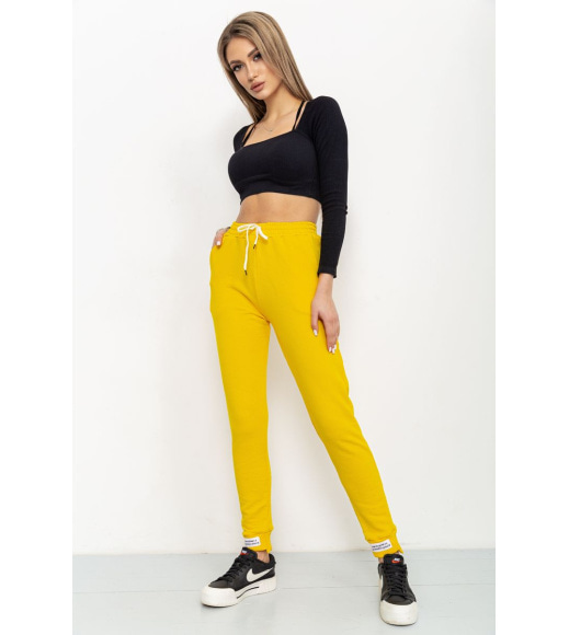 Спортивные штаны женские демисезонные, цвет желтый, 226R025