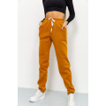 Спортивні штани жіночі на флісі, колір світло-коричневий, 119R167