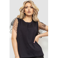 Футболка женская нарядная, цвет черный, 102R197