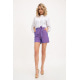 Женские шорты, с карманами и поясом, фиолетового цвета, 115R329N