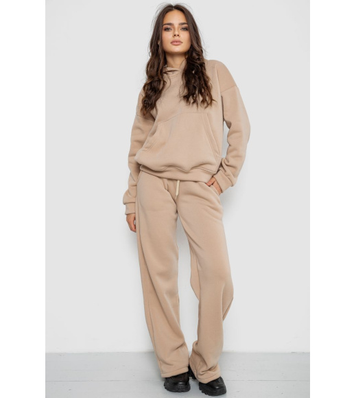 Спортивный костюм женский на флисе, цвет светло-бежевый, 241R2001-2