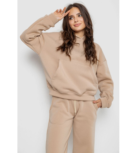 Спортивный костюм женский на флисе, цвет светло-бежевый, 241R2001-2