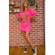 Свободная женская футболка с принтом, цвет Розовый, 117R1023