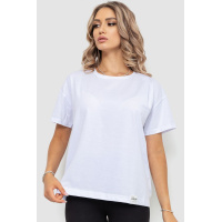 Футболка женская однотонная, цвет белый, 115R0510