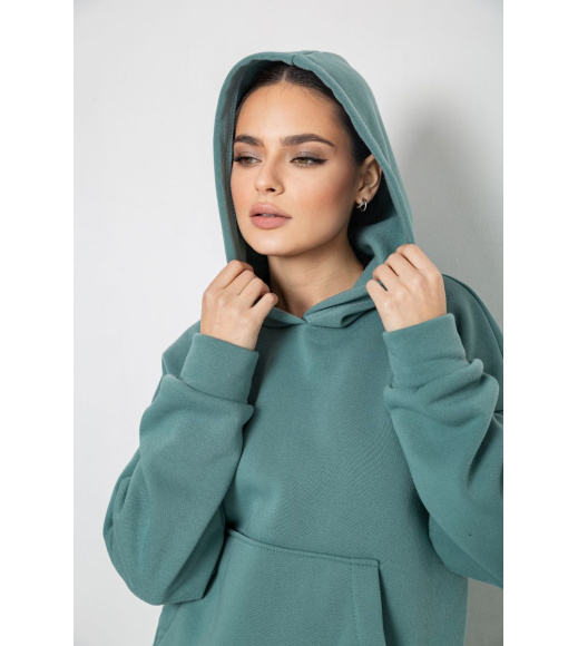 Спортивный костюм женский на флисе, цвет оливковый, 177R055