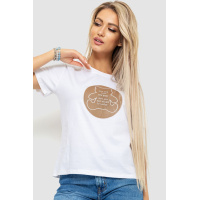 Футболка женская с принтом, цвет белый, 221R3009