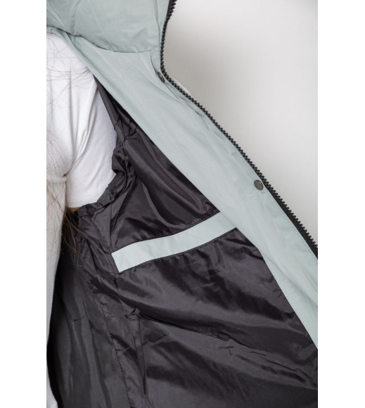 Пуховик подовжений жіночий, колір світло-оливковий, 243R335