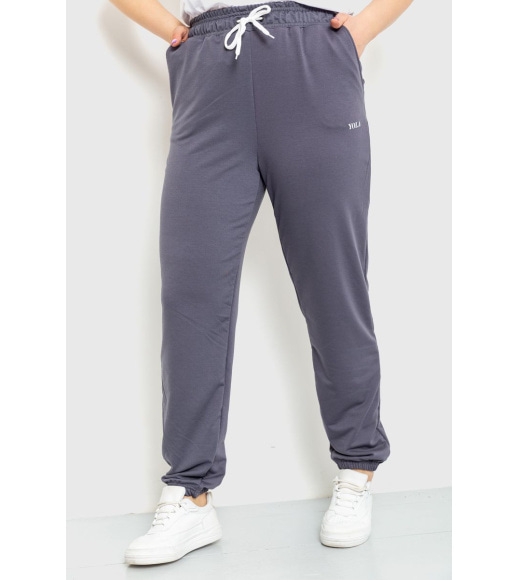 Спортивные штаны женские демисезонные, цвет темно-серый, 129R1488