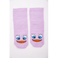 Сиреневые женские носки, с принтом, средней длины, 167R337