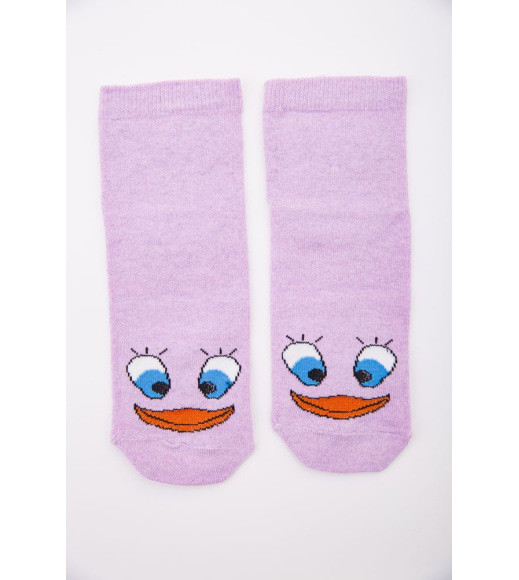 Сиреневые женские носки, с принтом, средней длины, 167R337
