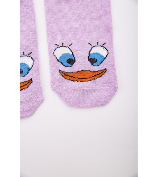 Сиреневые женские носки, с принтом, средней длины, 167R337