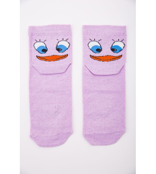 Бузкові жіночі шкарпетки, з принтом, середньої довжини, 167R337