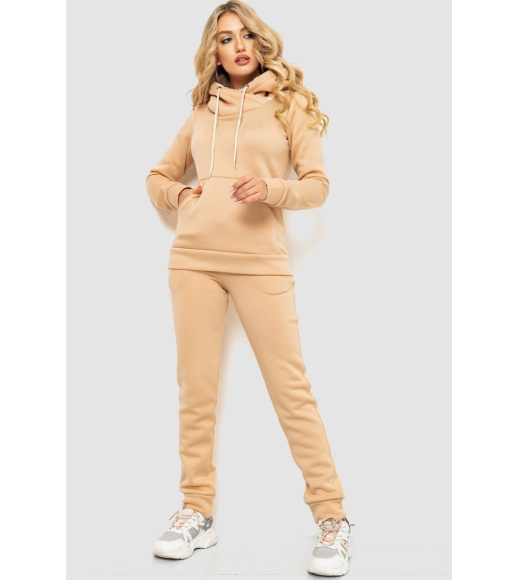 Спорт костюм женский на флисе, цвет светло-бежевый, 102R016-1