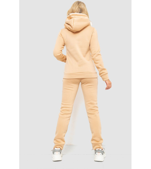 Спорт костюм женский на флисе, цвет светло-бежевый, 102R016-1