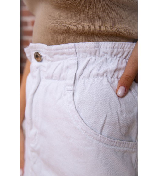 Джинсова міні-спідниця, білого кольору, 164R2114