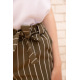 Жіночі шорти в смужку з пояском колір Хакі 119R388-2