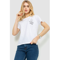 Футболка женская с принтом, цвет белый, 221R3013
