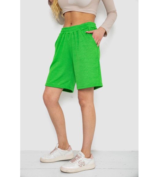 Шорты женские в рубчик, цвет зеленый, 238R110