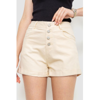 Шорты женские стрейчевые, цвет светло-бежевый, 214R655