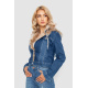 Джинсовая куртка женская короткая, цвет синий, 247R9029
