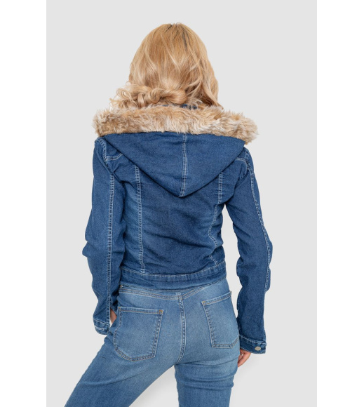 Джинсовая куртка женская короткая, цвет синий, 247R9029