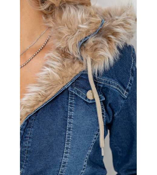 Джинсовая куртка женская короткая, цвет синий, 247R9029
