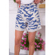 Джинсовые женские шорты, в бежево-синий принт, 164R5555