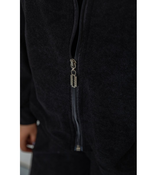 Спорт костюм женский махровый тройка, цвет черный, 102R5250