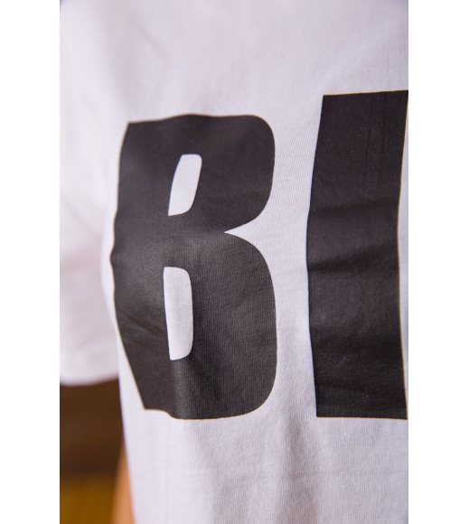 Свободная женская футболка, белого цвета с принтом, 198R016