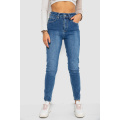 Джинсы женские стрейч Mom-fit, цвет синий, 244R1162