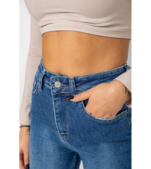 Джинсы женские стрейч Mom-fit, цвет синий, 244R1162