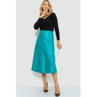 Юбка из экокожи, цвет бирюзовый, 214R616