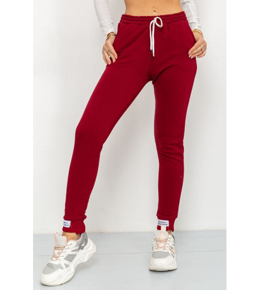 Спортивные штаны женские демисезонные, цвет бордовый, 226R025