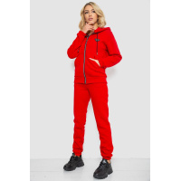 Спортивный костюм женский на флисе на молнии, цвет красный, 247R1060