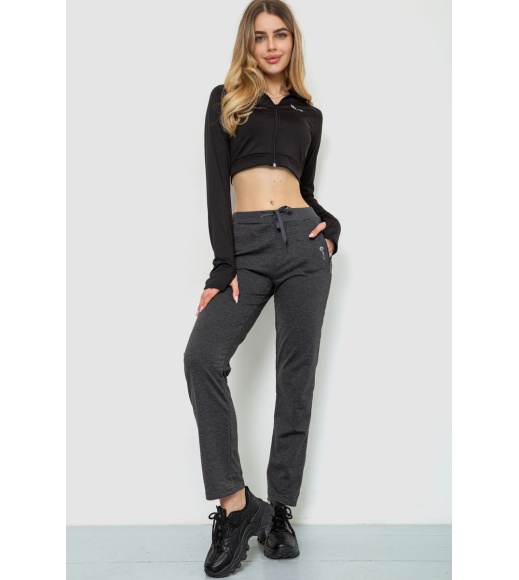 Спорт штаны женские, цвет темно-серый, 244R514