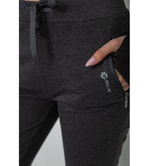 Спорт штаны женские, цвет темно-серый, 244R514